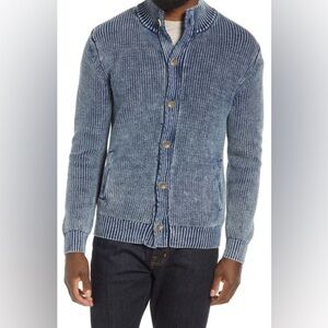 PETER MILLAR Seaside 100% Cotton Cardigan Washed Indigo
Size XL